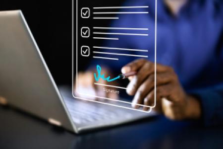 a digital signature on a contract