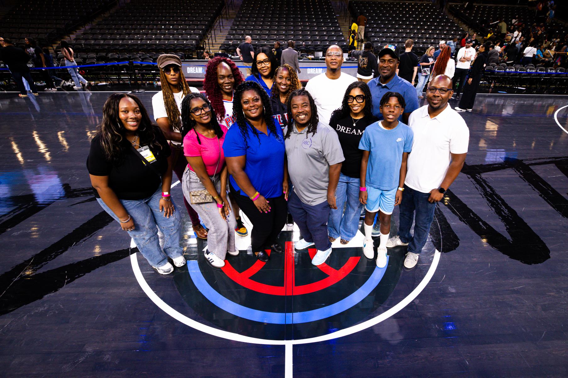 Group photo on court