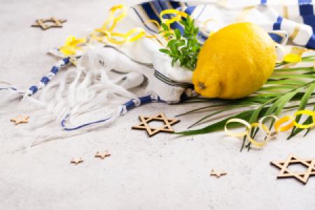 Sukkot holiday with palm branch and etrog