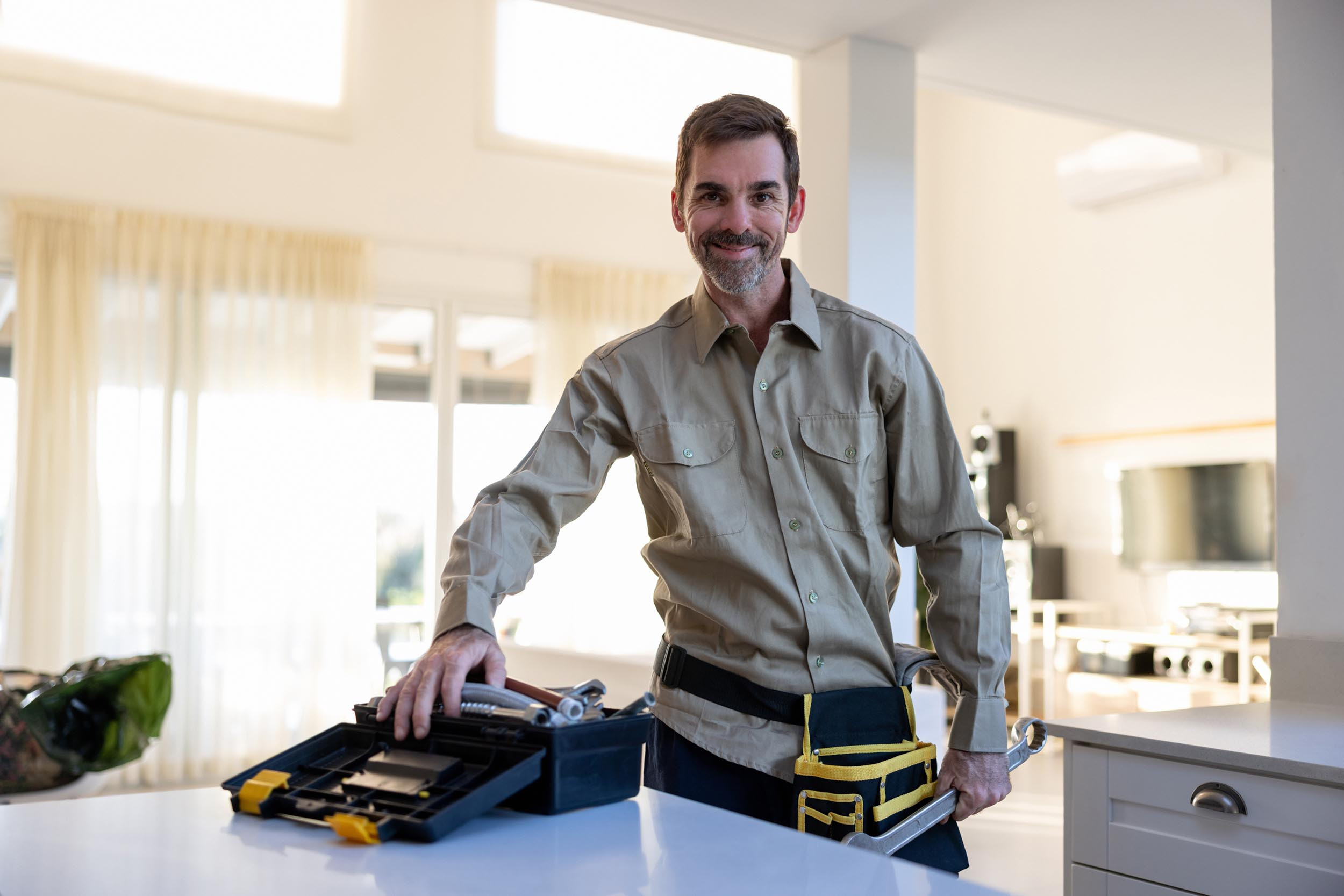 an electrician and his toolkit